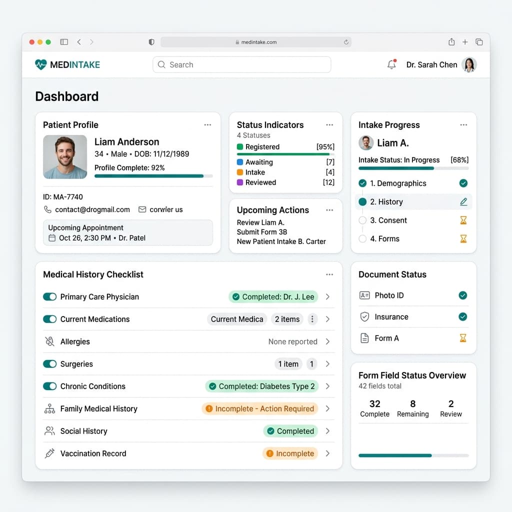 Pre-Visit Intake Agent interface preview